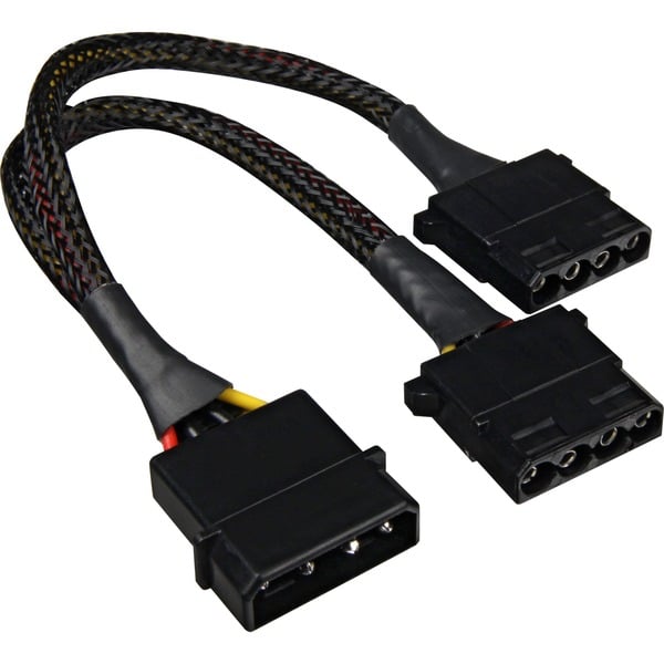 5,25\" 4-pin (male) naar 5,25\" 4-pin (female) Y-stroomsplitterkabel